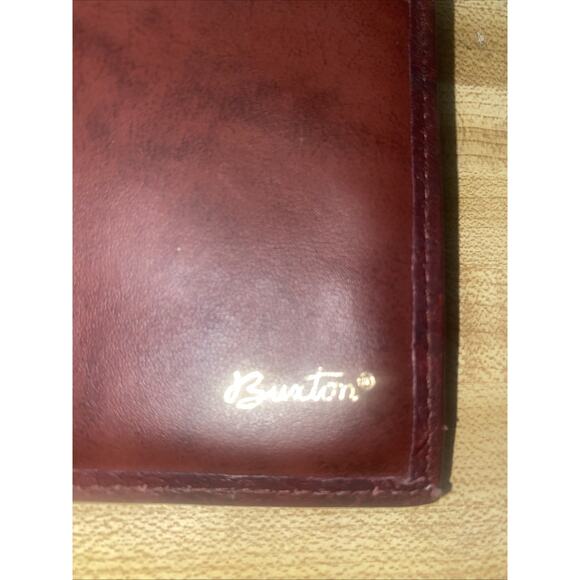 Buxton Wallet Checkbook Cover/Card Holder Red Brown Leather Kiss Lock Coin - Picture 5 of 10